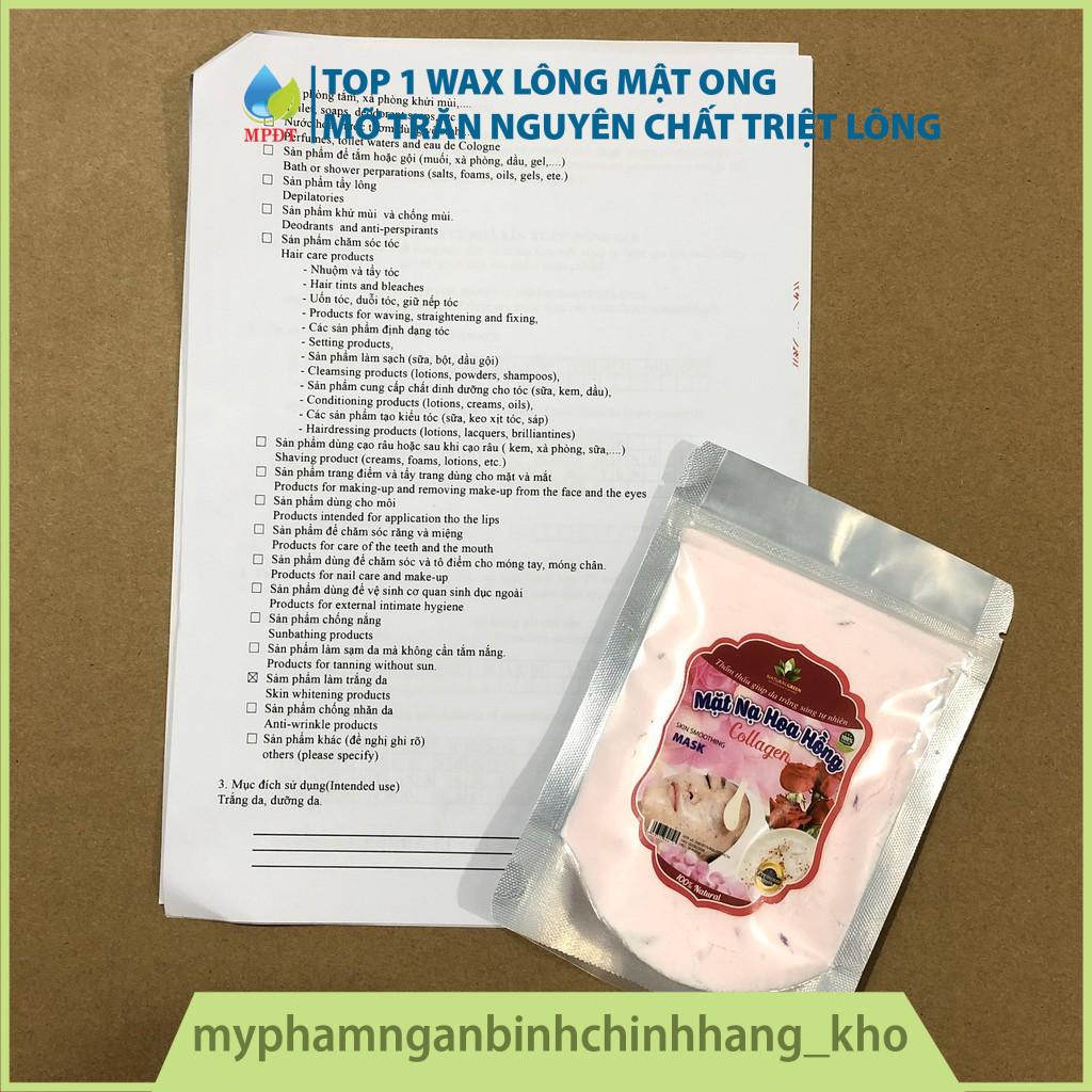 Bột đắp mặt collagen cánh hoa hồng(mask dẻo) cao cấp cho spa, trắng da, cấp ẩm, tăng đàn hồi cho da