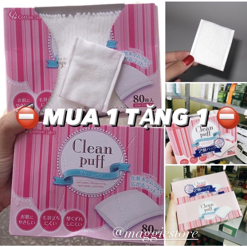 Bông tẩy trang Clean Puff Nhật combo 2 hộp