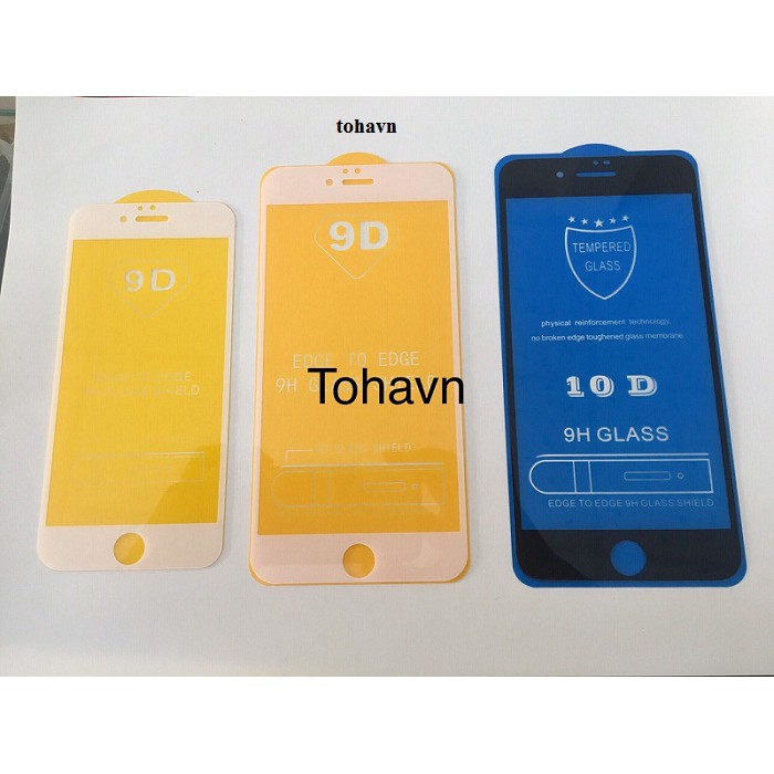 Dán cường lực iPhone full màn hình cường lực ip6,6 plus,7,7 plus, 8, 8 plus, x, xs max đủ dòng