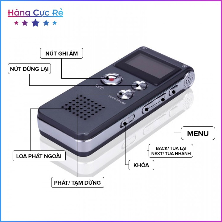 Máy ghi âm siêu nhỏ mini HCR012 ❣️Freeship❣️ Máy ghi âm giọng nói nghe nhạc MP3/MP4-Tặng kèm tai nghe-Shop Hàng Cực Rẻ