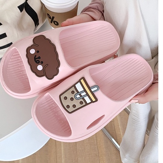 Dép gấu trà sữa 3 màu pastel có thông hơi siêu êm