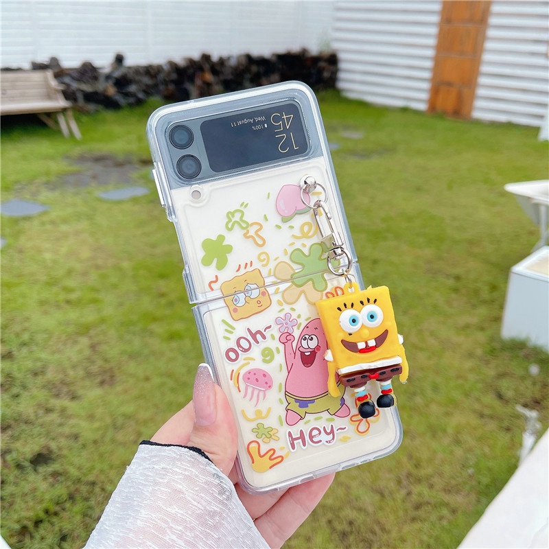 Ốp Điện Thoại Trong Suốt In Hoạt Hình SpongeBob Chống Sốc Cho Samsung Galaxy Z Flip 3 5G Z Flip3 Zflip3 Samsung Z Flip 3