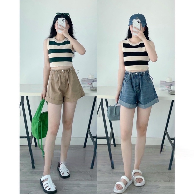 Áo sát nách kẻ ngang