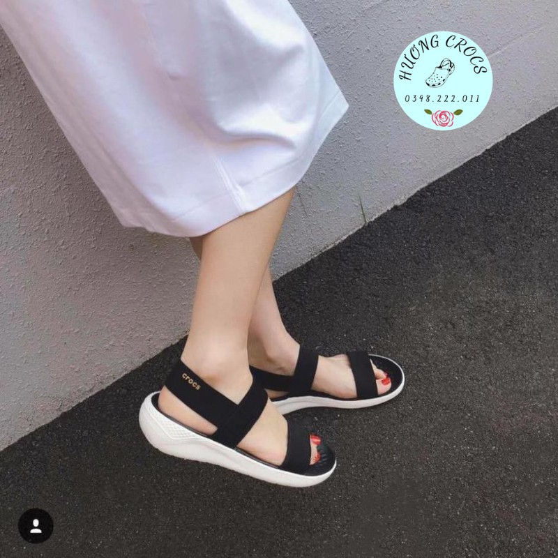 Sandal nữ, sandal literide màu đen trắng đế mềm nhẹ êm cho nữ