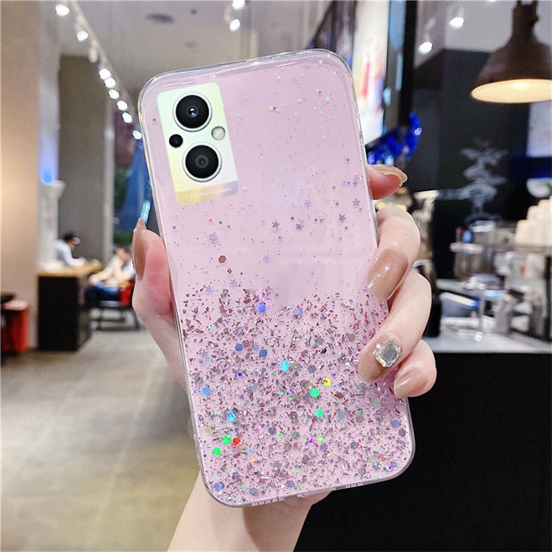 Ốp Điện Thoại Silicon TPU Mềm Trong Suốt Lấp Lánh Cho OPPO Reno 7Z 7 Pro 5G A76 A95 A94 A74 A54 A12 A5s A7 reno7Z