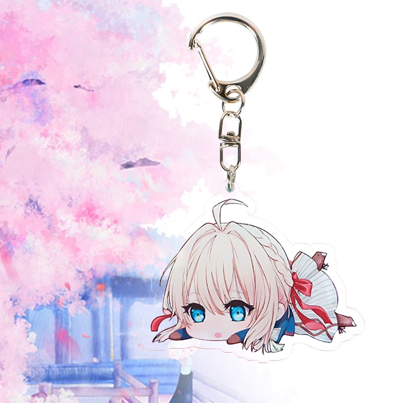 Móc khóa nhựa họa tiết hoạt hình Violet Evergarden