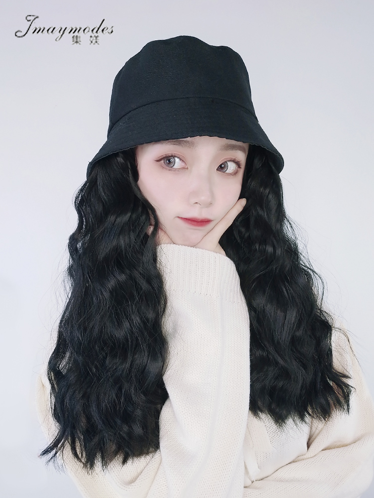 WOMEN'S short-sleeved curly hair long-sleek conical hair hats fall and winter Internet people famous Korean fashion style head fit cod free shipping in stock