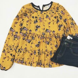 Áo peplum màu vàng
