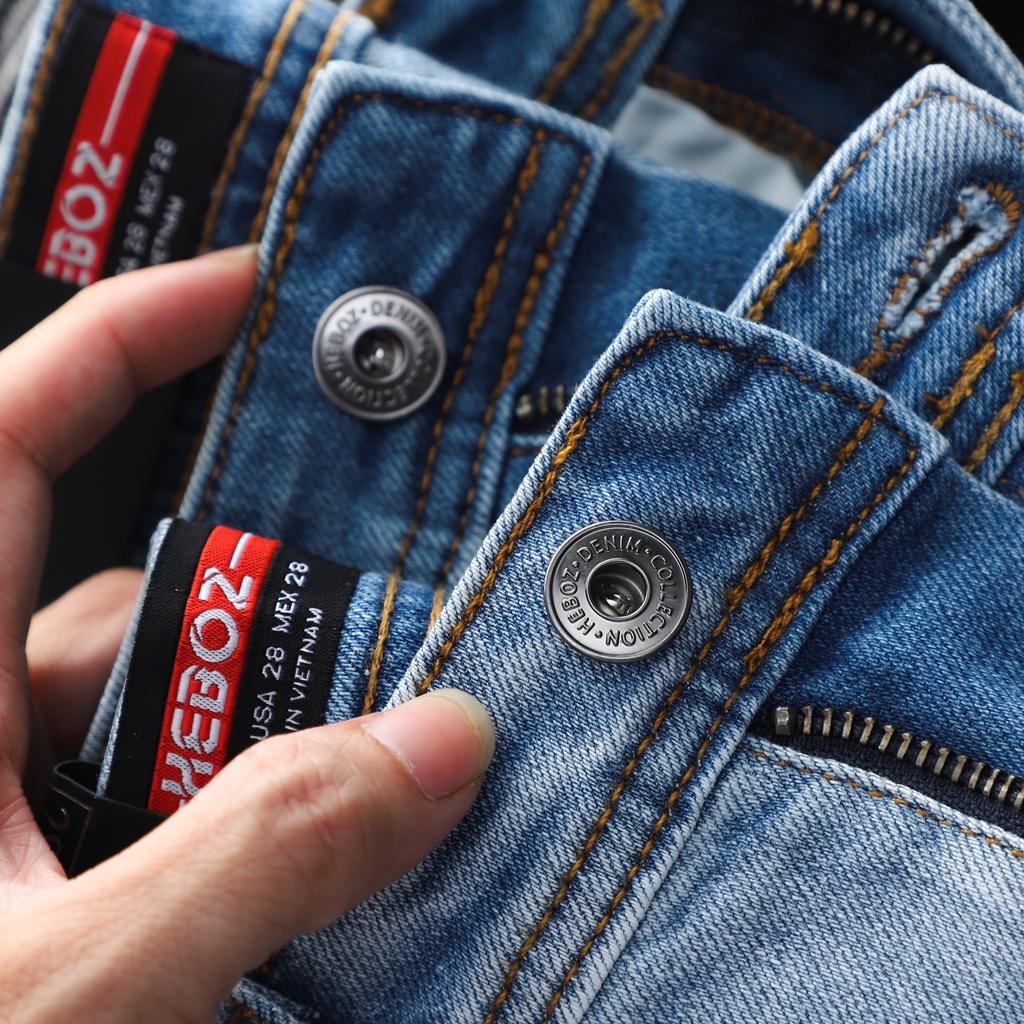 Quần short jean nam HEBOZ 4M, kiểu rách thời trang năng động co dãn thoải mái - 00001157