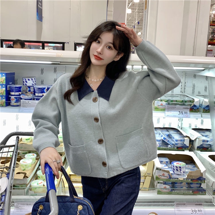 Áo Khoác Cardigan Dệt Kim Dáng Ngắn Thời Trang Thu Đông Phong Cách Retro Mới Cho Nữ
