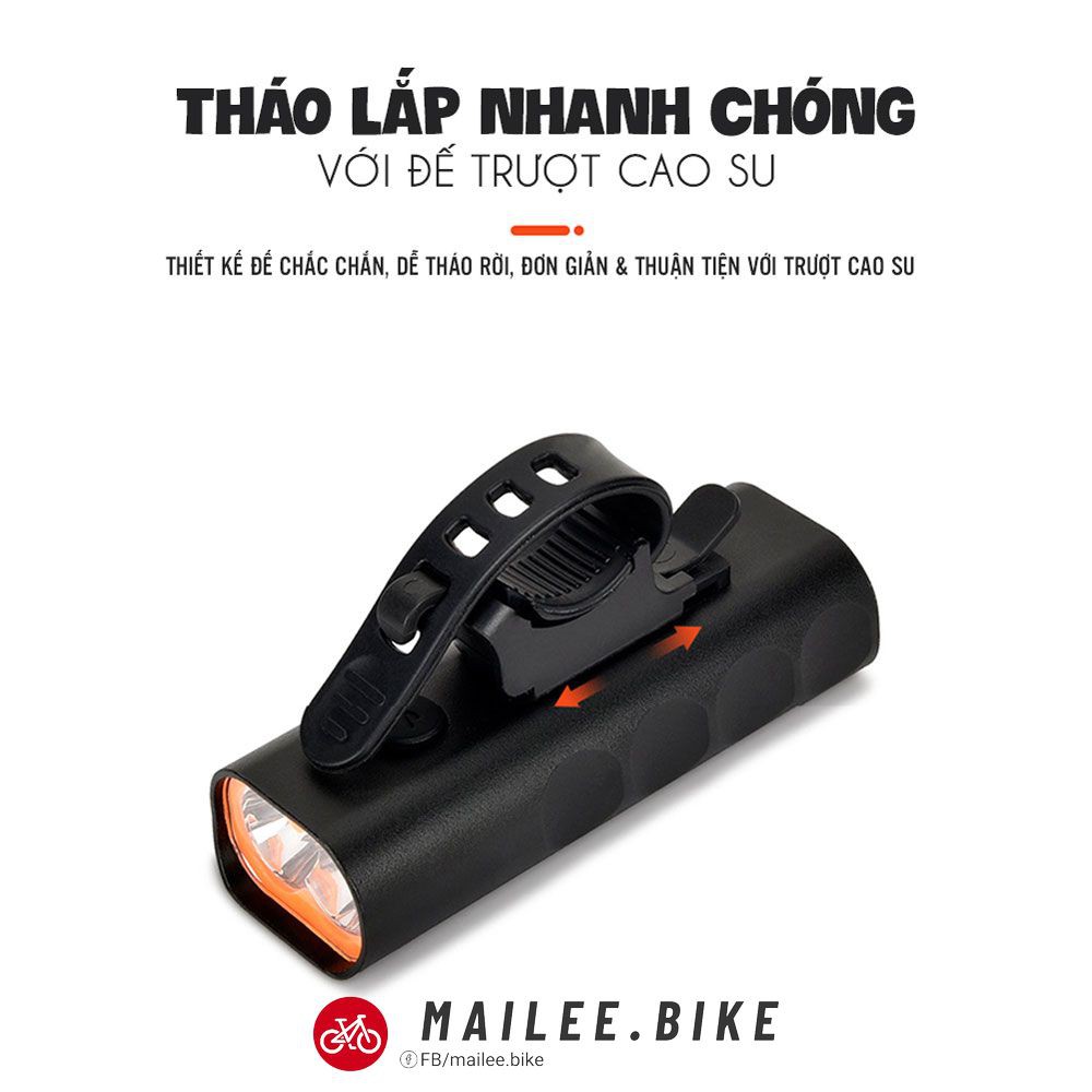 Đèn Pha Xe Đạp Sạc Điện USB Chống Nước 3 Chế Độ Sáng Chất Liệu Nhôm Đèn LED Gắn Ghi Đông Xe Đạp Siêu Sáng