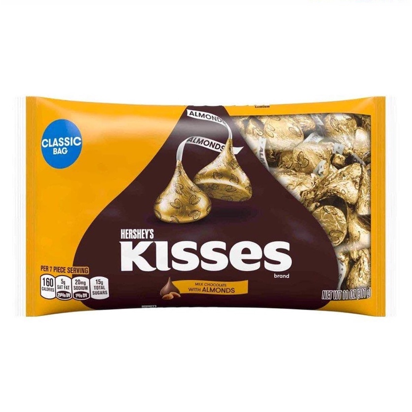 Hershey’s Kisses Socola sữa cổ điển với hạnh nhân 300g - Mỹ