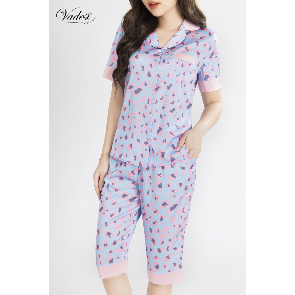 Bộ Pijama Đồ Ngủ Nữ Lửng Tay Ngắn Lụa Cao Cấp Mặc Nhà Đẹp Mùa Hè Thoáng Mát Mềm Mịn Thấm Hút – VADESI