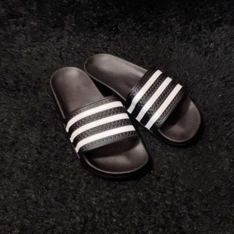 Giày sandal nam Adidas ADILETTE BLACK STRIP WHITE