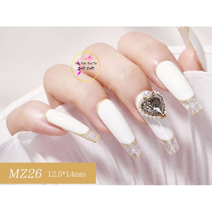 Charm trái tim 9d điêu khắc trang trí móng