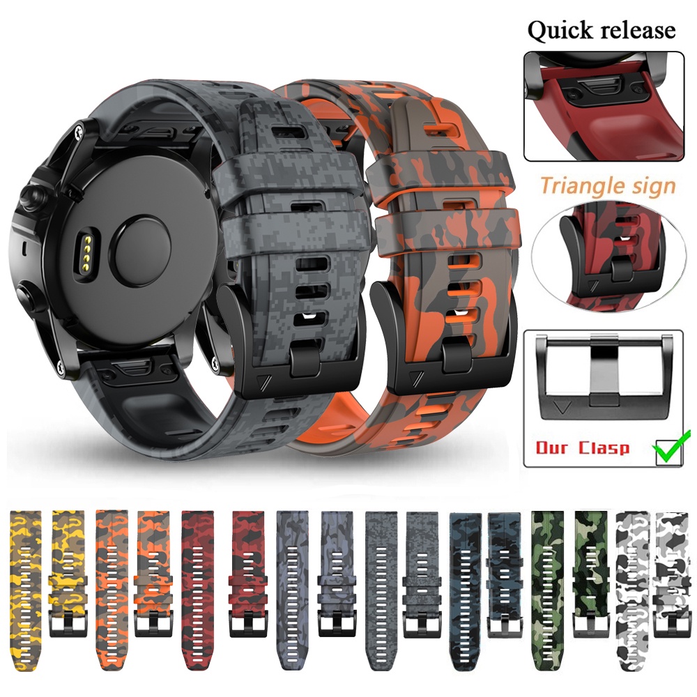 Dây đồng hồ Phù hợp nhanh Silicon Dây Đeo 22mm 26mm Cho Garmin Fenix 7 7X 6 6X Pro 5 5X Plus 3 3hr 2 Descent G1 mk1 mk2 mk2i MARQ 2