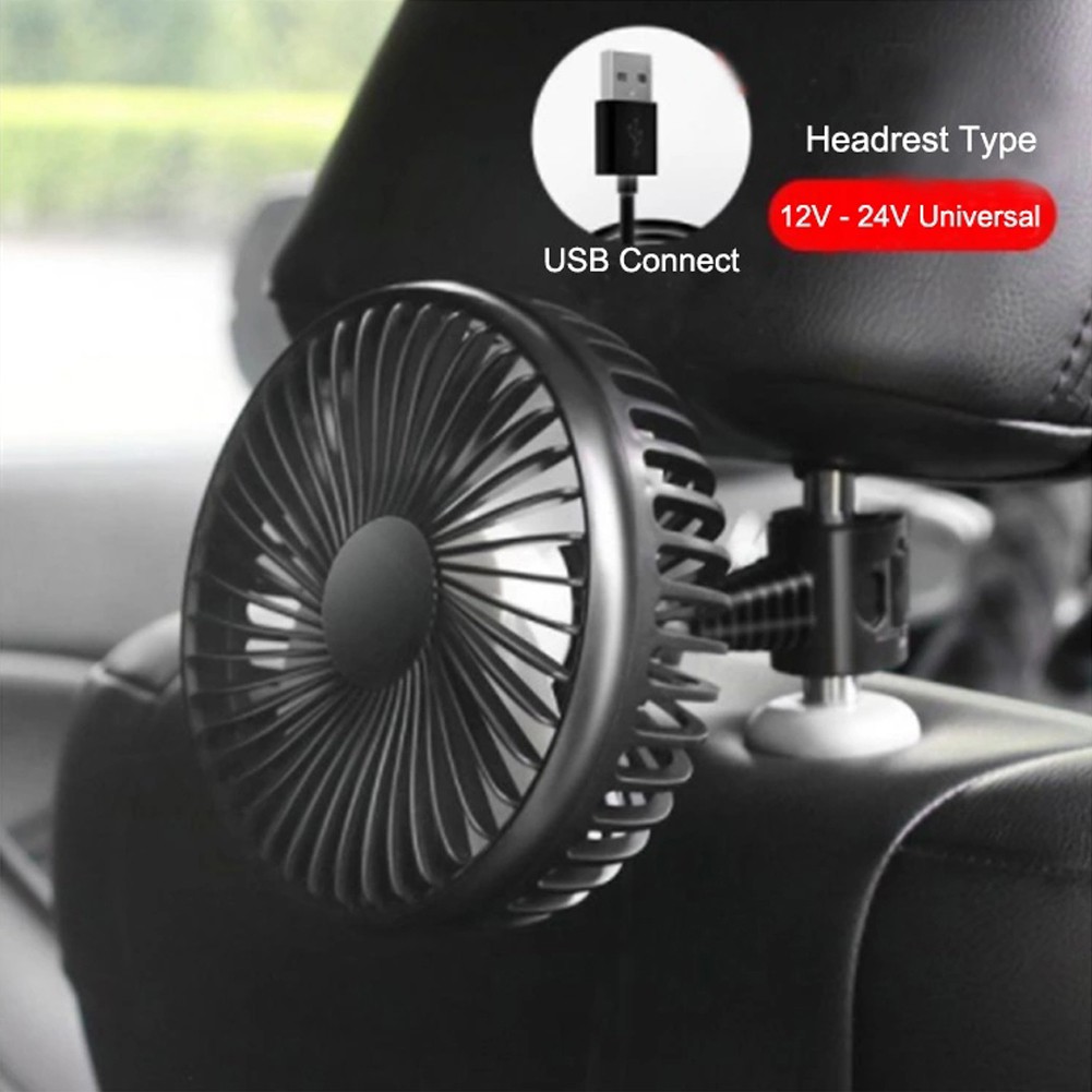 Quạt Làm Mát USB 5.5 inch 3 Tốc Độ 12V 24V Có Giác Hút Thông Dụng Cho Xe Hơi / Xe Tải / Văn Phòng
