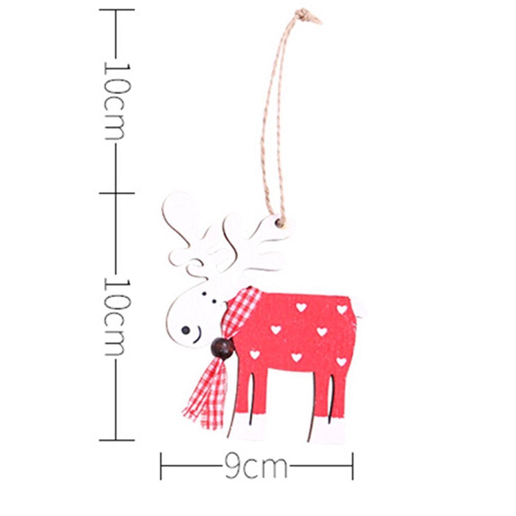Tuần Lộc Bằng Gỗ Dễ Thương Dùng Trang Trí Cây Thông Giáng Sinh