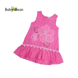 Đầm Đũi Thêu Họa Tiết bé gái BabyBean