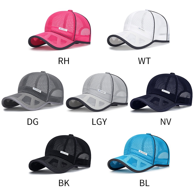 Mũ Lưỡi Trai Phối Lưới Thoáng Khí Màu Trơn Phong Cách Hip Hop Thời Trang Mùa Hè Cho Nam