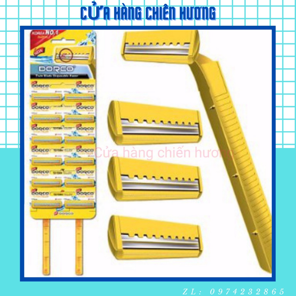 Set 12 Bàn cạo râu du lịch lưỡi kép dorco