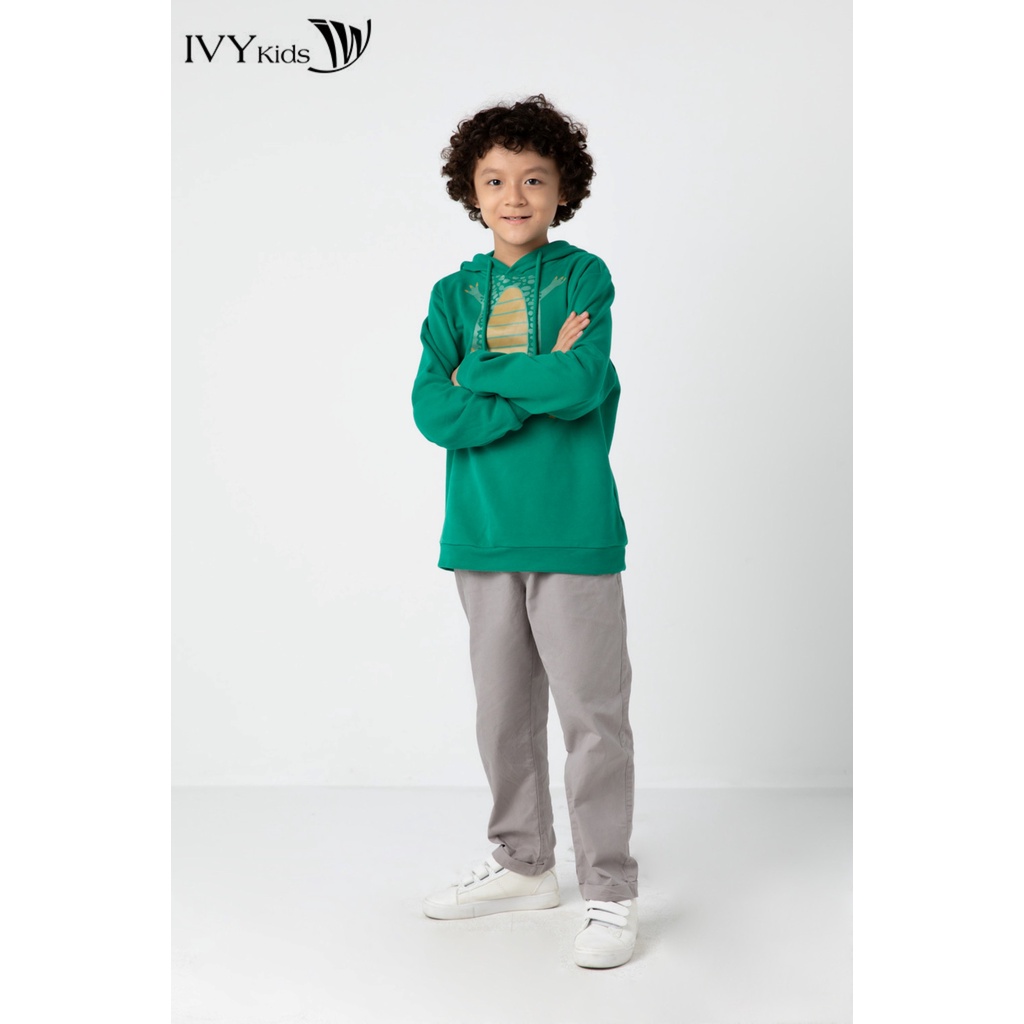 Áo hoodie khủng long bé trai IVY moda MS 59K1175