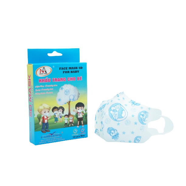 Khẩu trang trẻ em Famapro 5D baby bé từ 2-4 tuổi