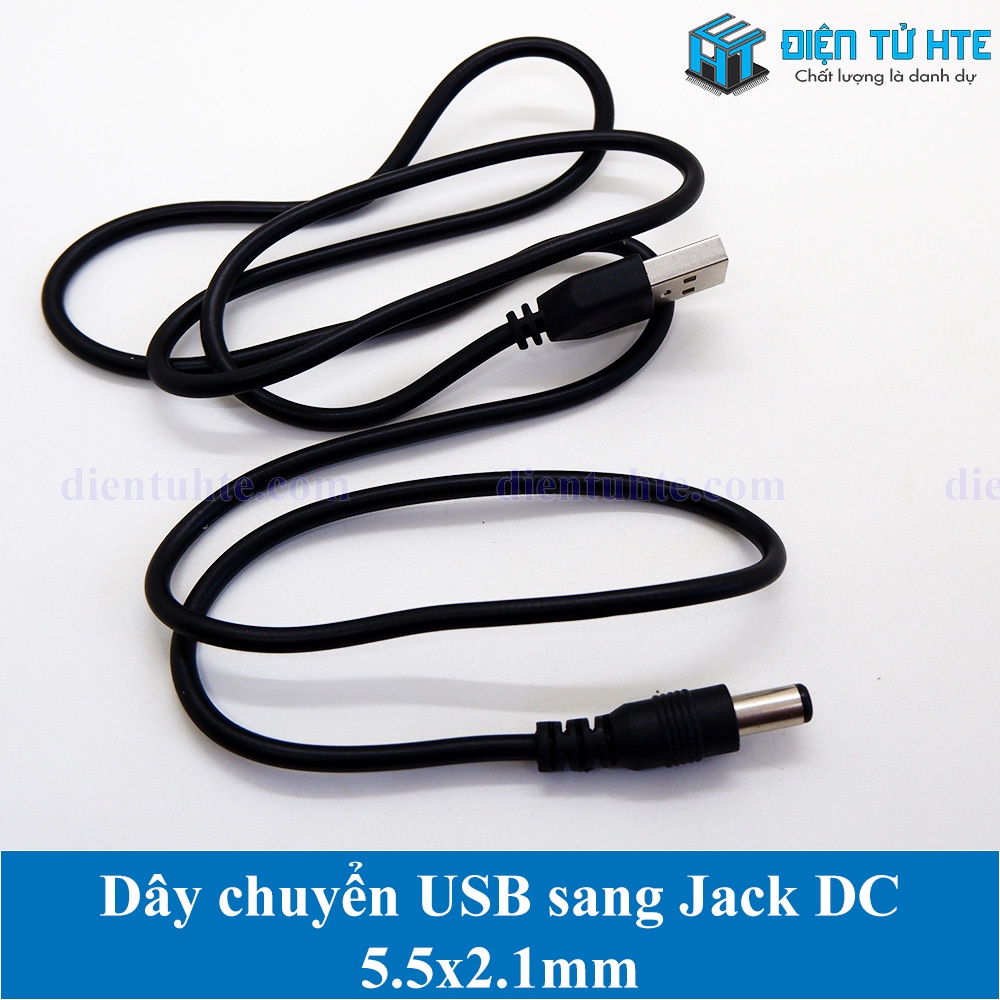 Dây chuyển USB sang jack DC 5.5x2.1mm 5V