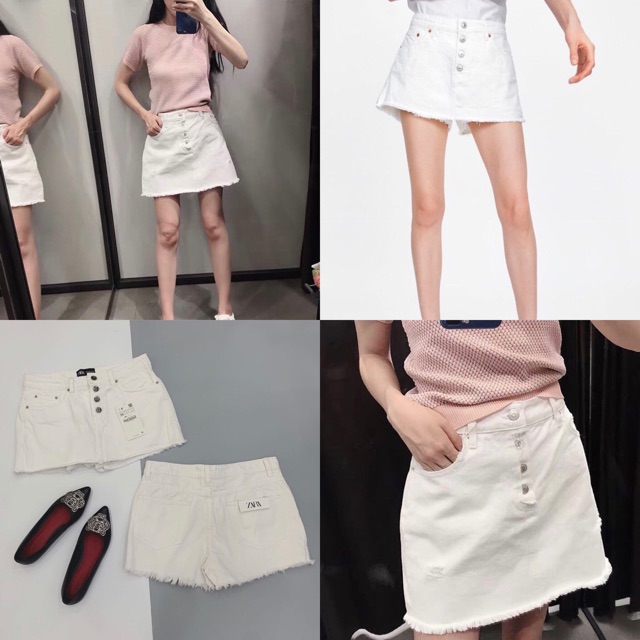 Quần váy jeans dư xịn - 01màu trắng