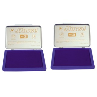 Hộp dấu kim loại Horse số 3 - đóng dấu - lăn tay (màu xanh)