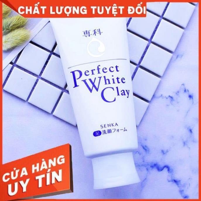 Sửa rửa mặt Senka CHÍNH HÃNG  Sữa rửa mặt đất sét Perfect Whip Clay loại bỏ tế bào chết, cho làn da sáng rạng rỡ