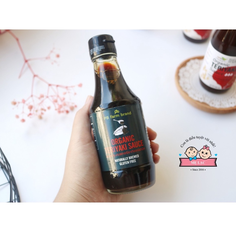 [PB FARM] Sốt Teriyaki hữu cơ siêu ngon dùng ướp đồ ăn cho bé ăn dặm từ 12 tháng tuổi, chai 200ml