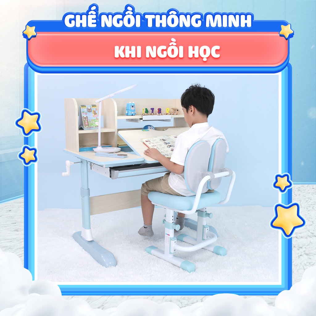 Ghế ngồi học chống gù, đúng tư thế cho bé Chilux G16, bảo vệ cột sống, có thể thay đổi chiều cao