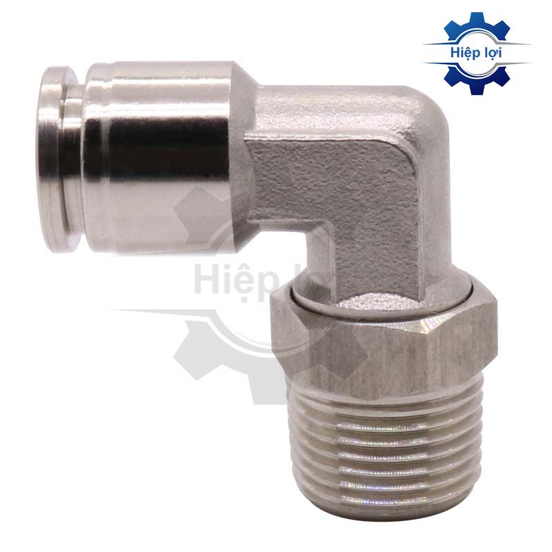 Co nối khí nén INOX IPL - Nối hơi góc vuông 90° ren ngoài - cút nối nhanh khí nén inox PL