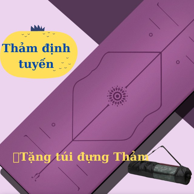 Thảm Tập YOGA 2 Lớp 8mm Thảm YOGA TPE Định Tuyến Cao Cấp Chống Trơn Trượt Tập Gym - Tặng Túi Đựng