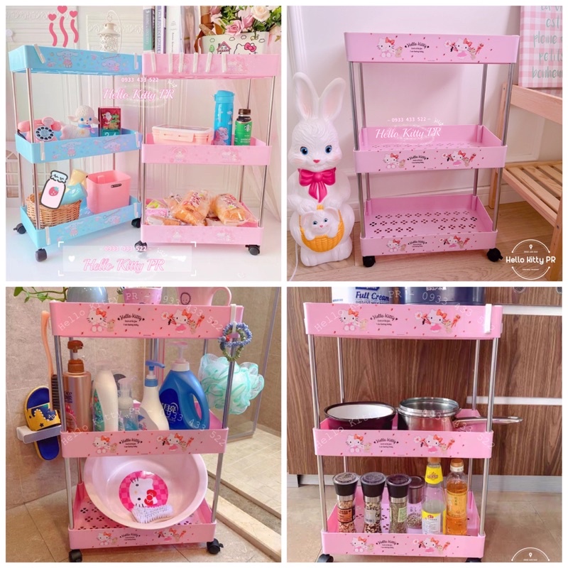 Giá kệ để đồ 3 tầng Hello Kitty