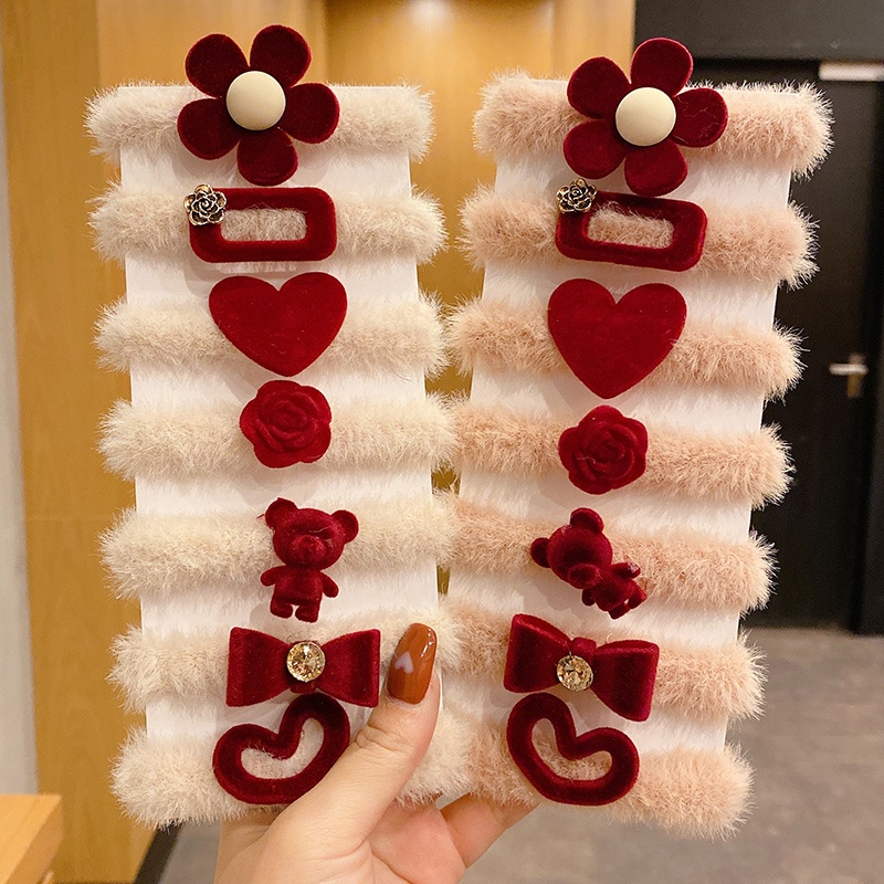 Dây Cột Tóc Cao Su Bọc Vải Lông Màu Cà Phê Hình Gấu Màu Sắc Dành Cho Bạn Nữ