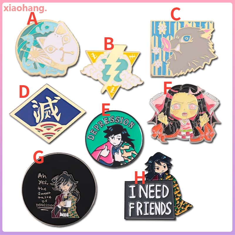 Ghim Cài Áo Hình Nhân Vật Kimetsu No Yaiba Dễ Thương