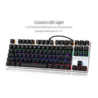 🔜 Bàn phím cơ Zero ( Blue Switch )  Led Rainbow TKL 87 phím ( ĐEN )