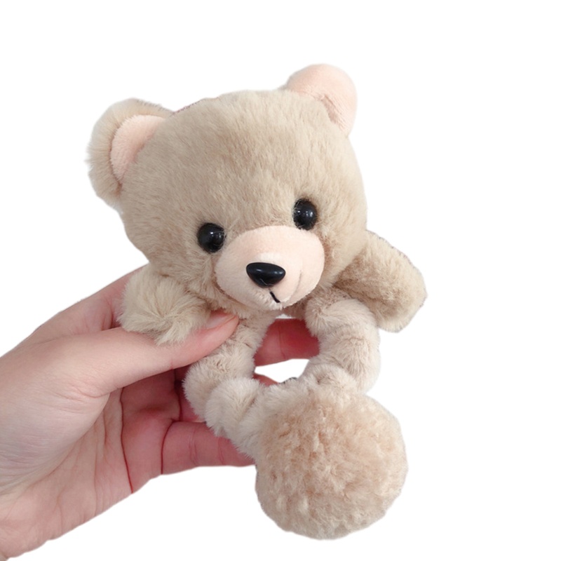 Dây Buộc Tóc Lông Xù Co Giãn Hình Gấu Dễ Thương