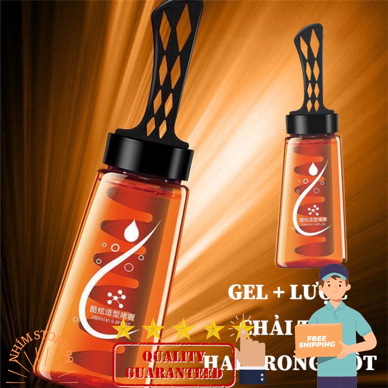 Gel vuốt tóc kèm lược Keo tóc keo vuốt tóc nam cao cấp chai 280ml kèm lược tiện dụng thân thiện với mọi loại tóc 8