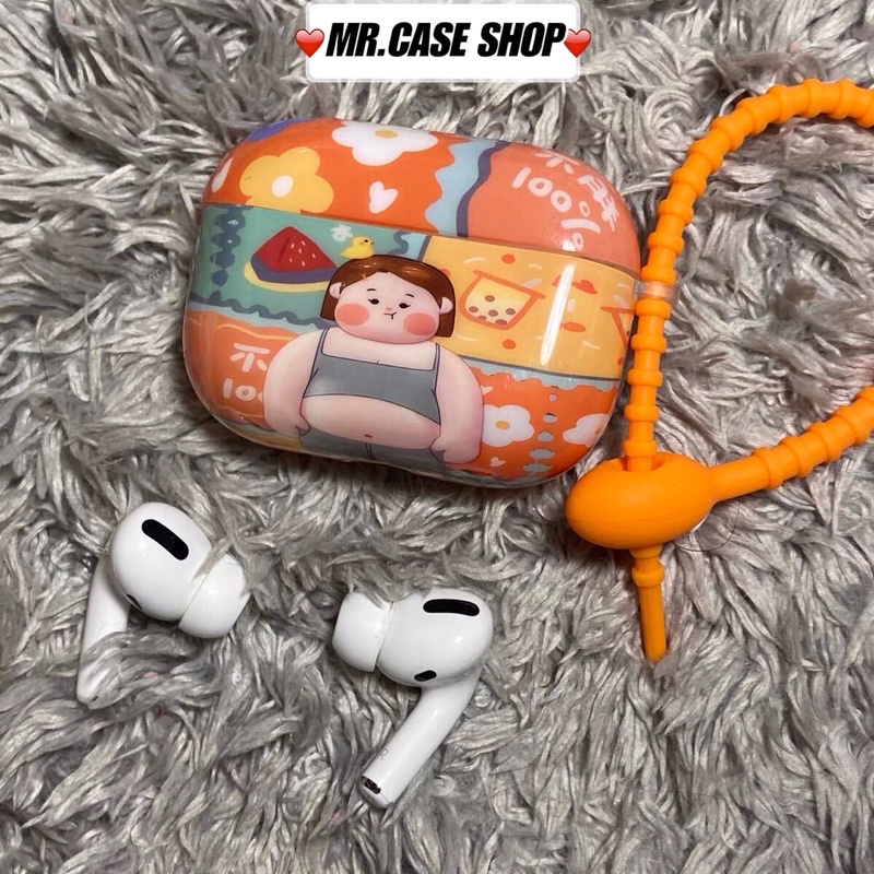 Case Airpods 1/2 /3/Pro Vỏ Ốp Tai Nghe Nhựa Dẻo Hình Hoạt Tiếc Dưa Hấu Kèm Dây Đeo - Mr.Case AirPods