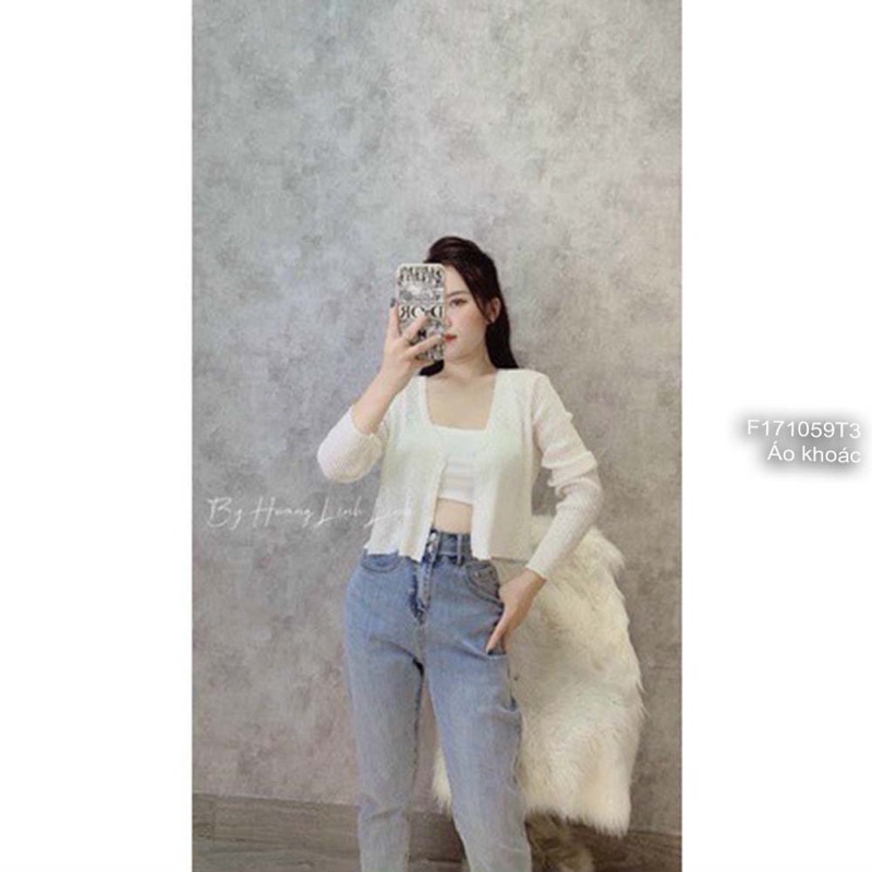 Áo khoác len mỏng tay dài