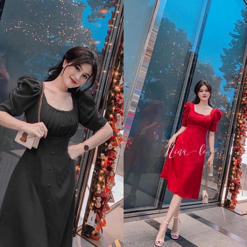 Đầm xếp ngực tay phòng bigsize 60=>90kg