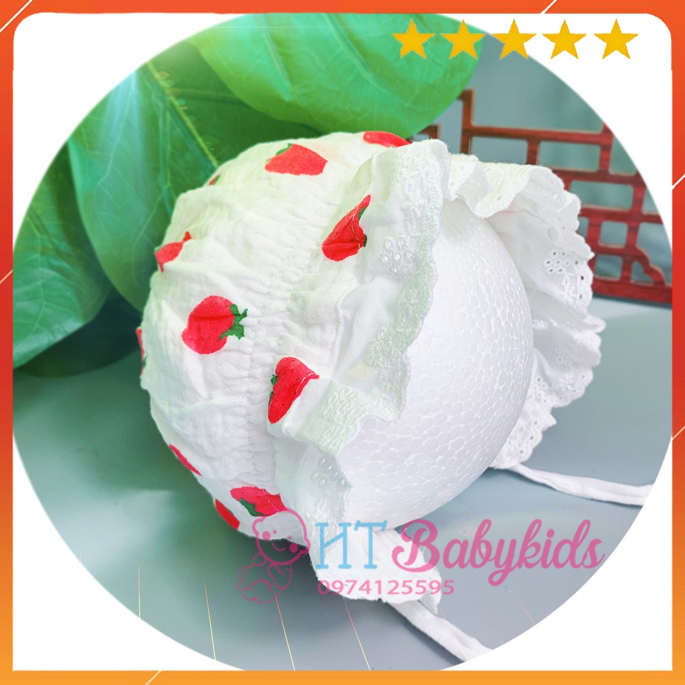 Nón Mũ Bèo Tiểu Thư Họa Tiết Dâu Tây Đáng Yêu Cho Bé