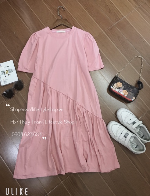 🍑 Váy thun suông đuôi cá vạt chéo | BigBuy360 - bigbuy360.vn