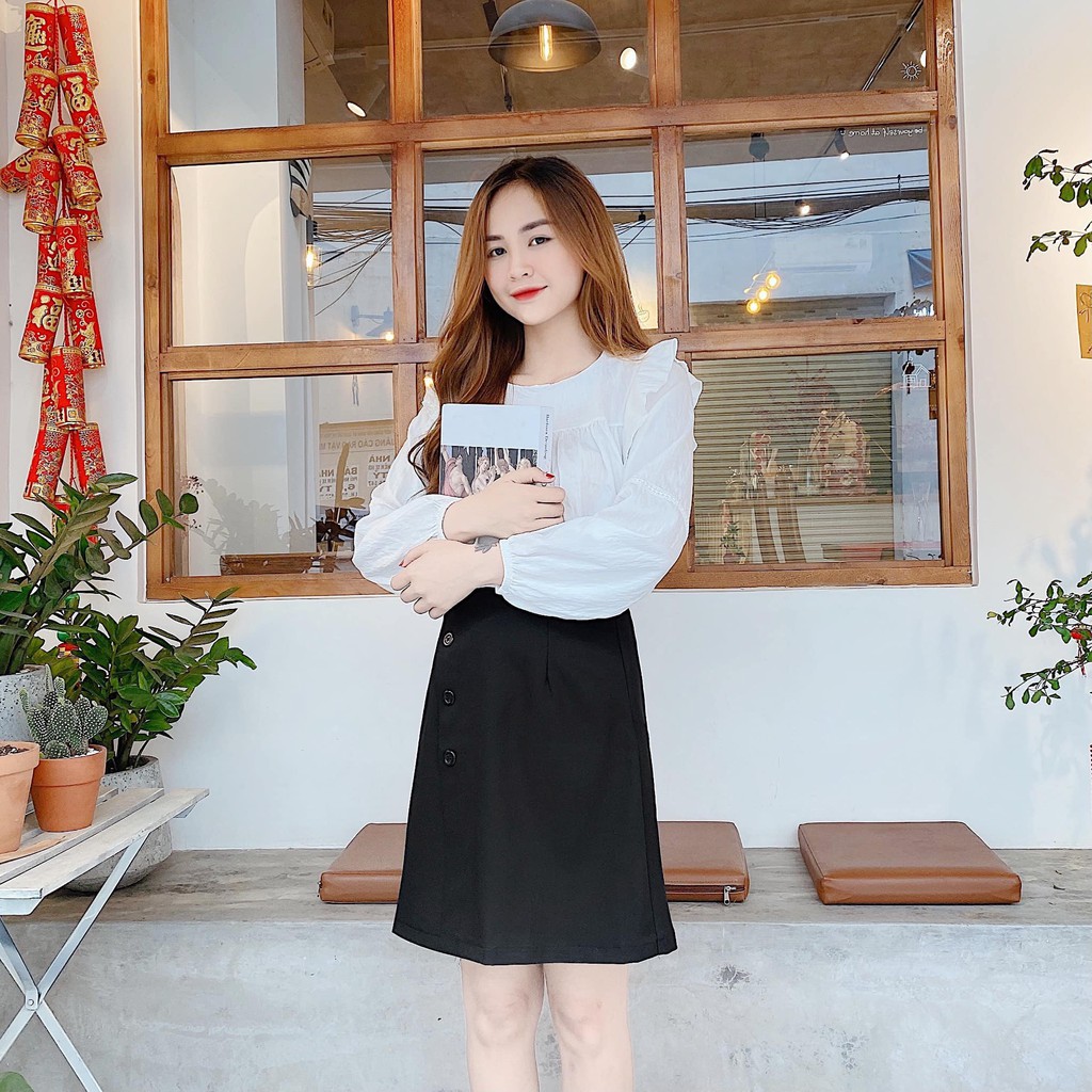 [Mã FADIRECT20 giảm 20K đơn 150K] Chân váy đắp tà 4 nút | BigBuy360 - bigbuy360.vn