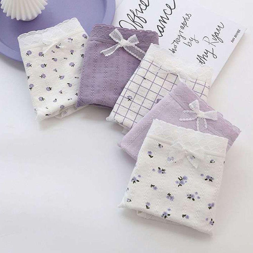 Quần Lót Cotton Phối Ren Bèo Mềm Mại Thoải Mái Cho Nữ