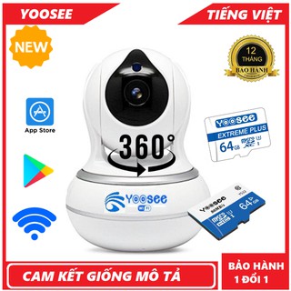 [Tặng Thẻ 32G CTY Giá 300K bảo hành 2 năm] Camera WIFI YOOSEE AI thế hệ 4.0: Độ phân giải 2.0MP-1080P đàm thoại 2 chiều!