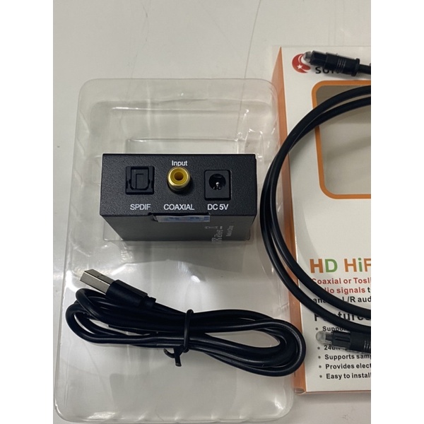 Bộ Chuyển Âm Thanh TV 4K Quang Optical Sang Audio AV Ra Amply + Cáp Optical  HÀNG CHÍNH HÃNG SUNNYBOX